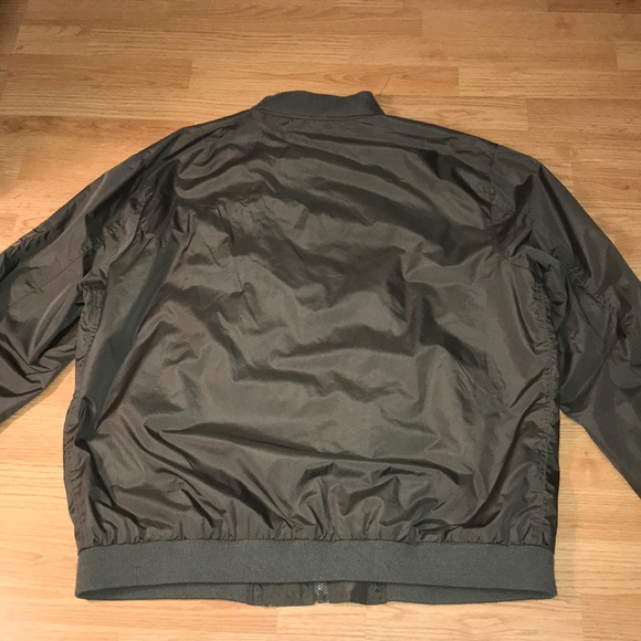 Lime Green Camo Print Men's Bomber Jacket